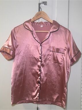 Silky Rose Pink Short Sleeve Pajama set